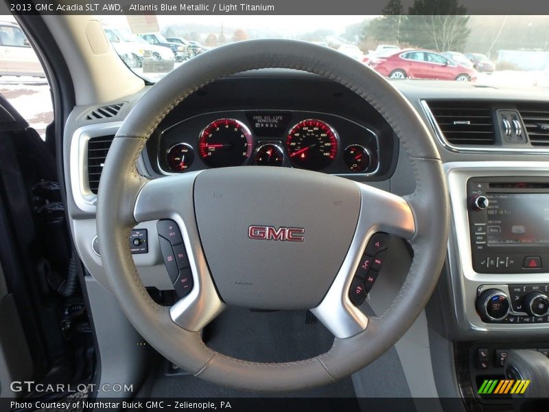 Atlantis Blue Metallic / Light Titanium 2013 GMC Acadia SLT AWD