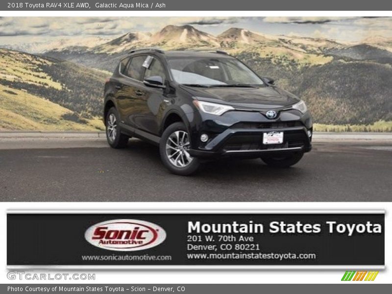 Galactic Aqua Mica / Ash 2018 Toyota RAV4 XLE AWD