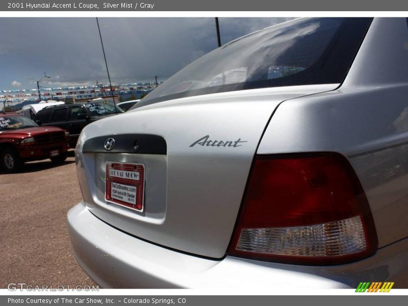 Silver Mist / Gray 2001 Hyundai Accent L Coupe