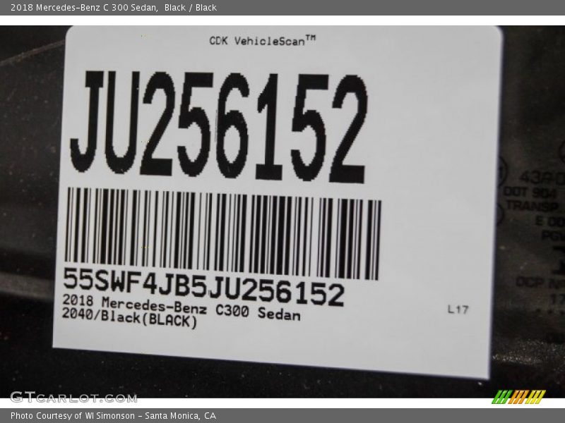 Black / Black 2018 Mercedes-Benz C 300 Sedan