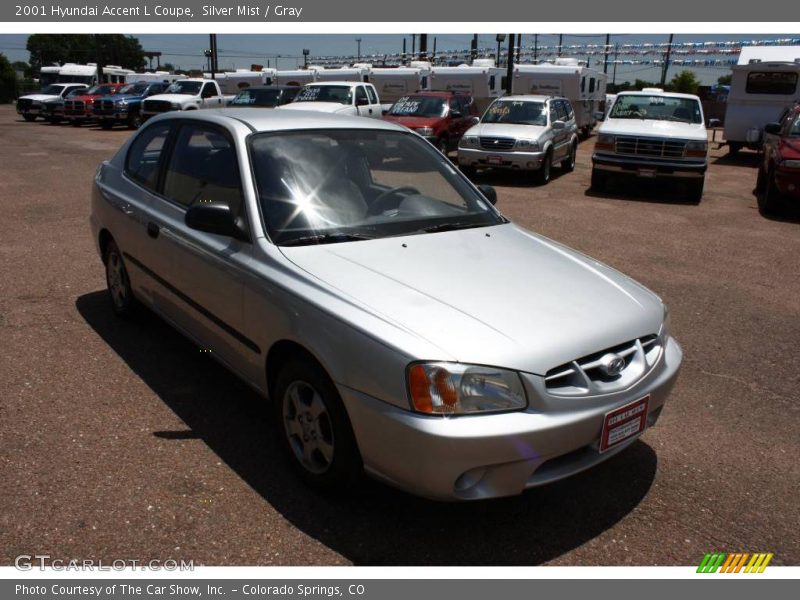 Silver Mist / Gray 2001 Hyundai Accent L Coupe