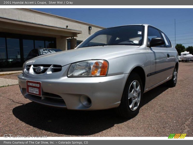 Silver Mist / Gray 2001 Hyundai Accent L Coupe