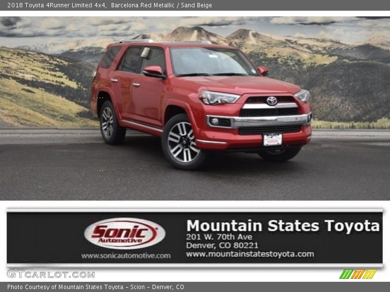 Barcelona Red Metallic / Sand Beige 2018 Toyota 4Runner Limited 4x4