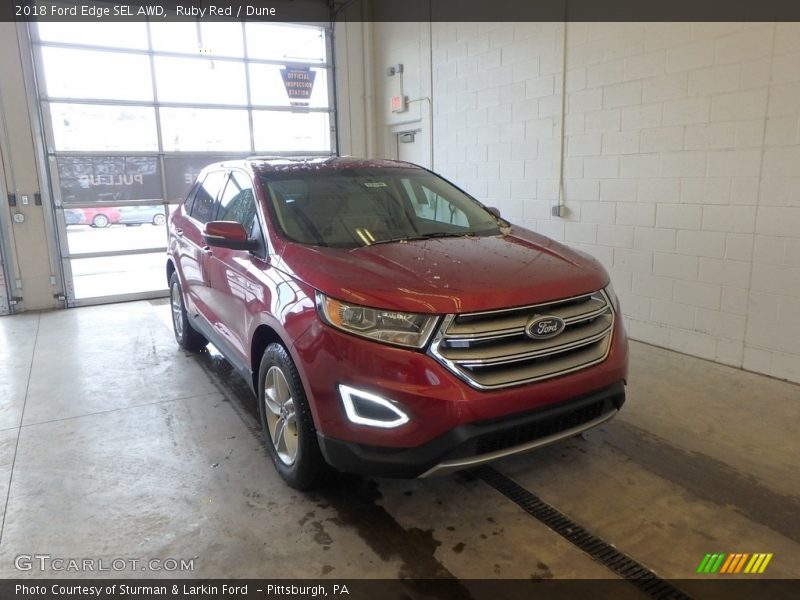 Ruby Red / Dune 2018 Ford Edge SEL AWD