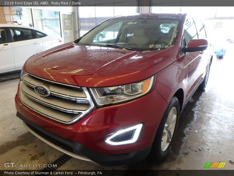 Ruby Red / Dune 2018 Ford Edge SEL AWD