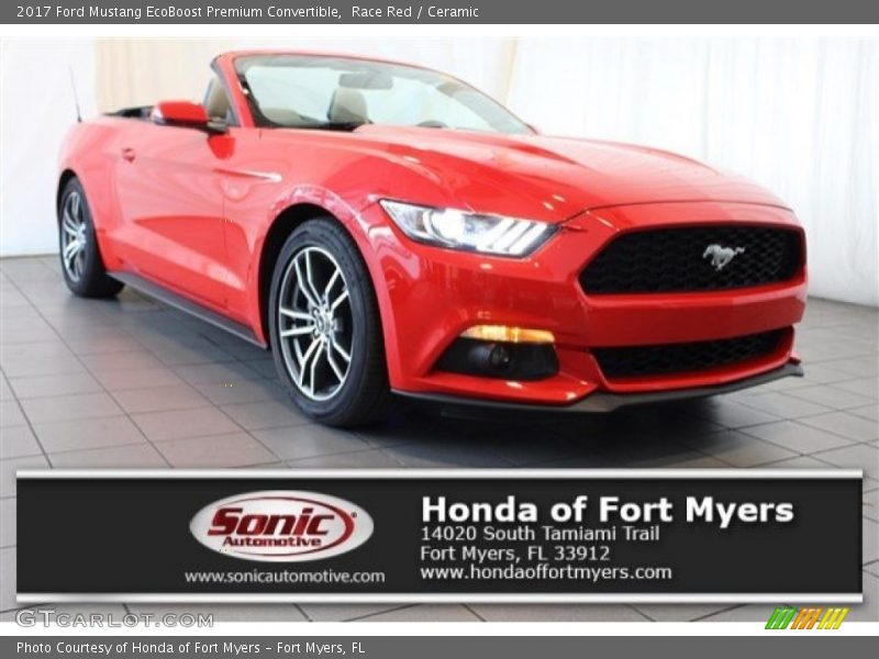 Race Red / Ceramic 2017 Ford Mustang EcoBoost Premium Convertible