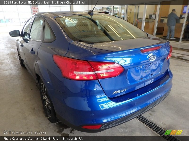 Lightning Blue / Charcoal Black 2018 Ford Focus SEL Sedan