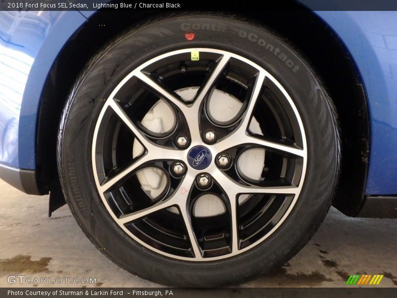 Lightning Blue / Charcoal Black 2018 Ford Focus SEL Sedan