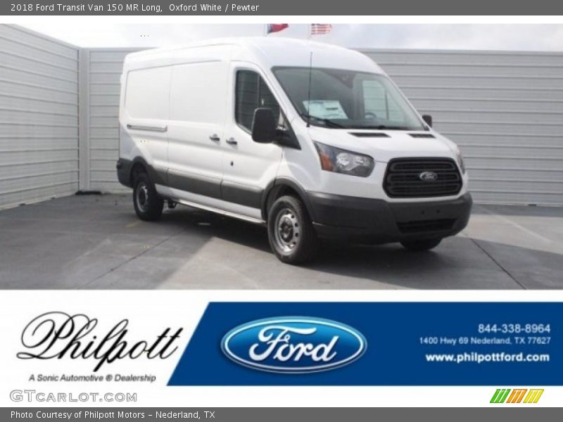 Oxford White / Pewter 2018 Ford Transit Van 150 MR Long
