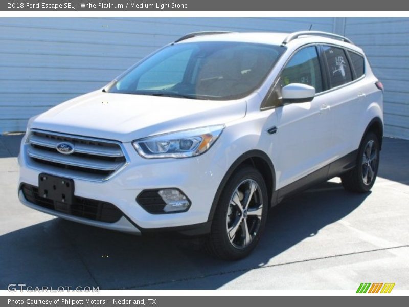 White Platinum / Medium Light Stone 2018 Ford Escape SEL