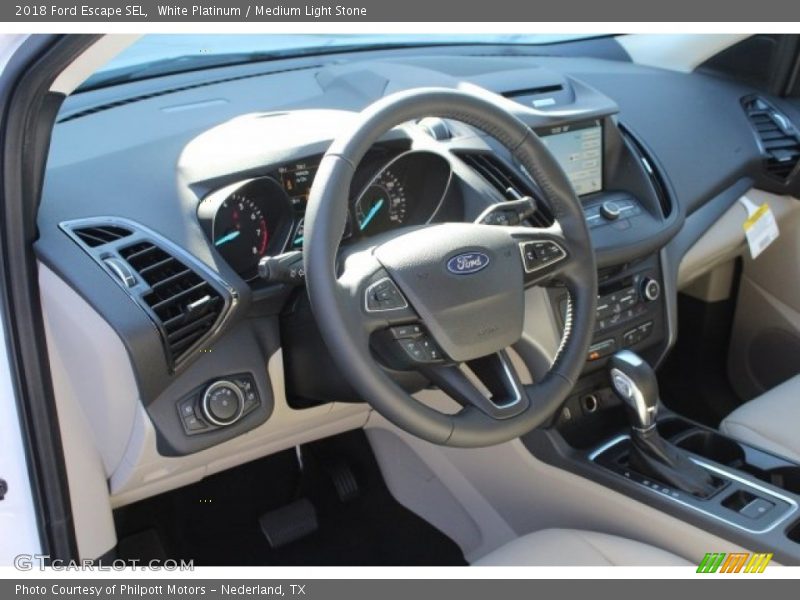 White Platinum / Medium Light Stone 2018 Ford Escape SEL
