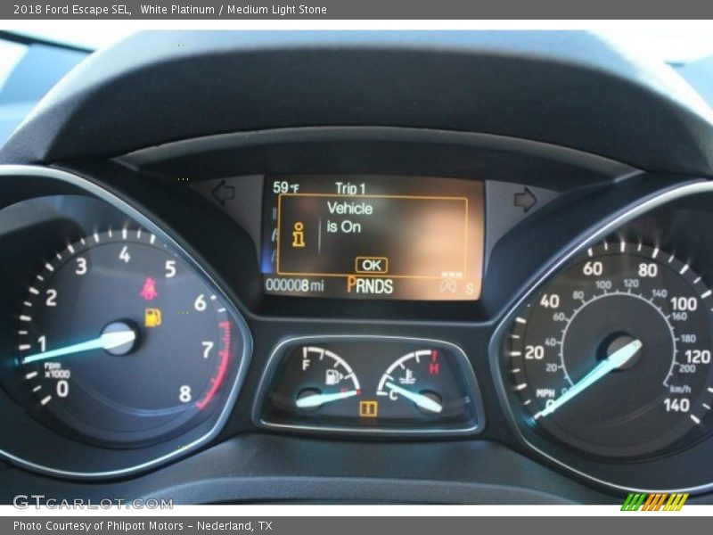 White Platinum / Medium Light Stone 2018 Ford Escape SEL
