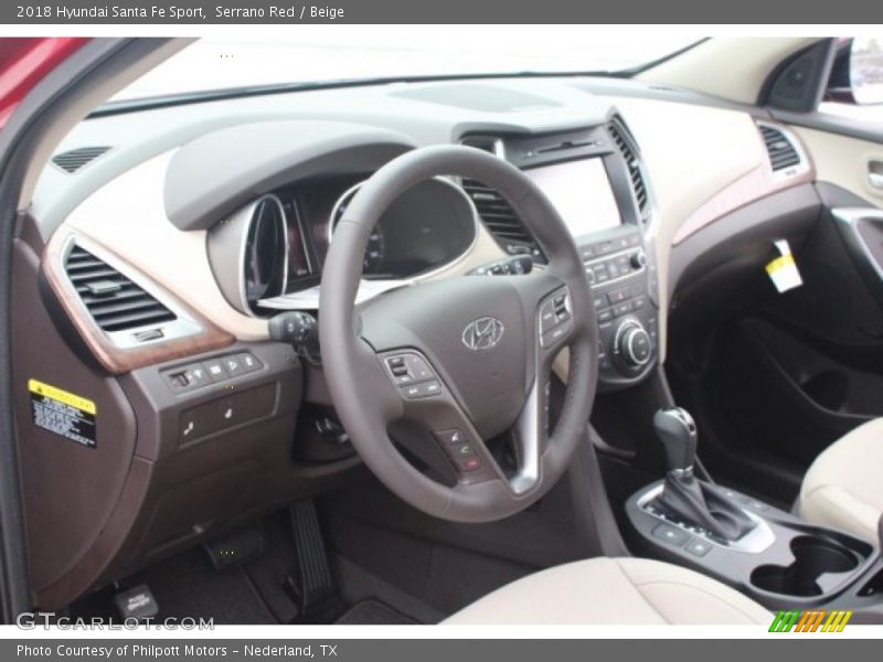 Serrano Red / Beige 2018 Hyundai Santa Fe Sport