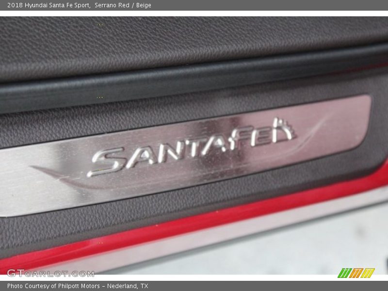 Serrano Red / Beige 2018 Hyundai Santa Fe Sport