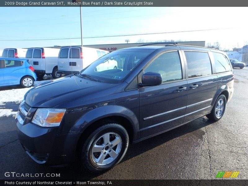 Modern Blue Pearl / Dark Slate Gray/Light Shale 2009 Dodge Grand Caravan SXT