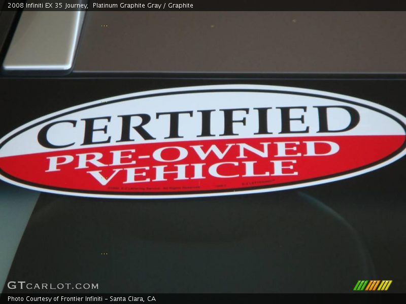 Platinum Graphite Gray / Graphite 2008 Infiniti EX 35 Journey