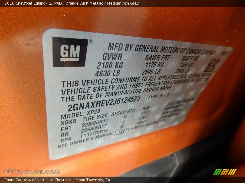 Orange Burst Metallic / Medium Ash Gray 2018 Chevrolet Equinox LS AWD