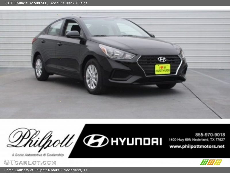 Absolute Black / Beige 2018 Hyundai Accent SEL