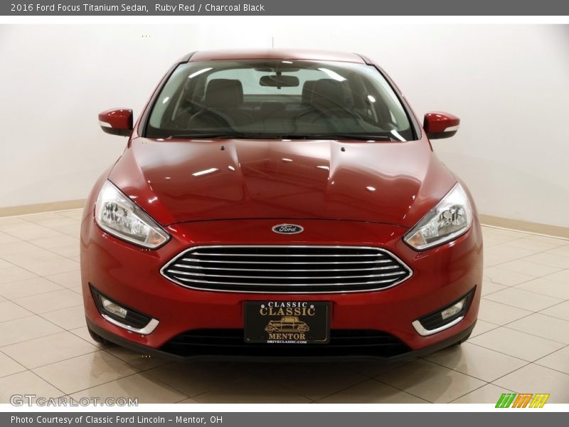 Ruby Red / Charcoal Black 2016 Ford Focus Titanium Sedan