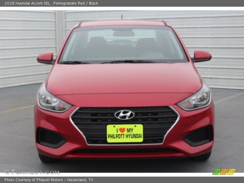 Pomegranate Red / Black 2018 Hyundai Accent SEL