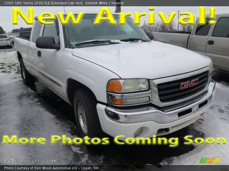 Summit White / Neutral 2003 GMC Sierra 1500 SLE Extended Cab 4x4