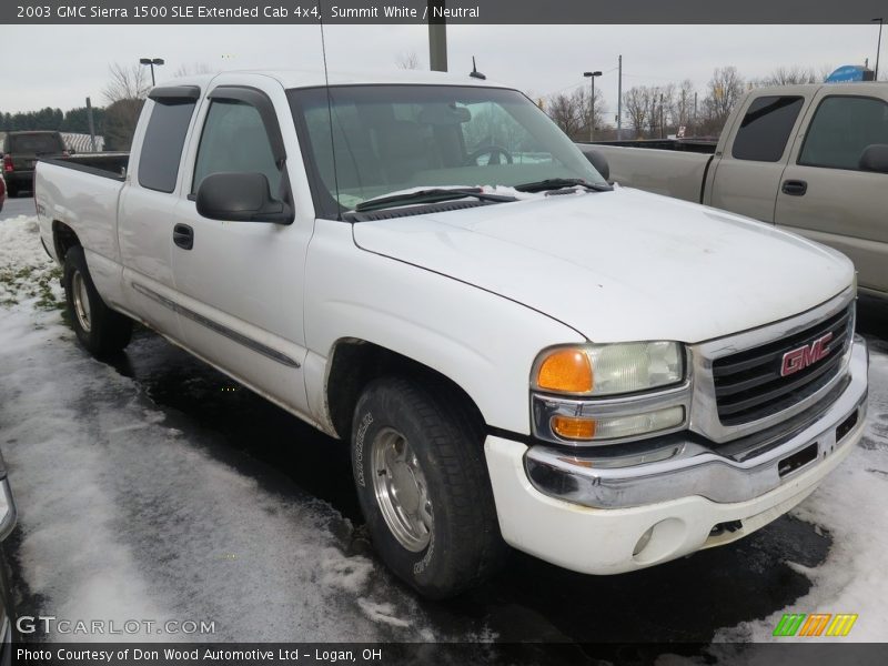 Summit White / Neutral 2003 GMC Sierra 1500 SLE Extended Cab 4x4
