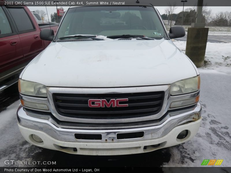 Summit White / Neutral 2003 GMC Sierra 1500 SLE Extended Cab 4x4