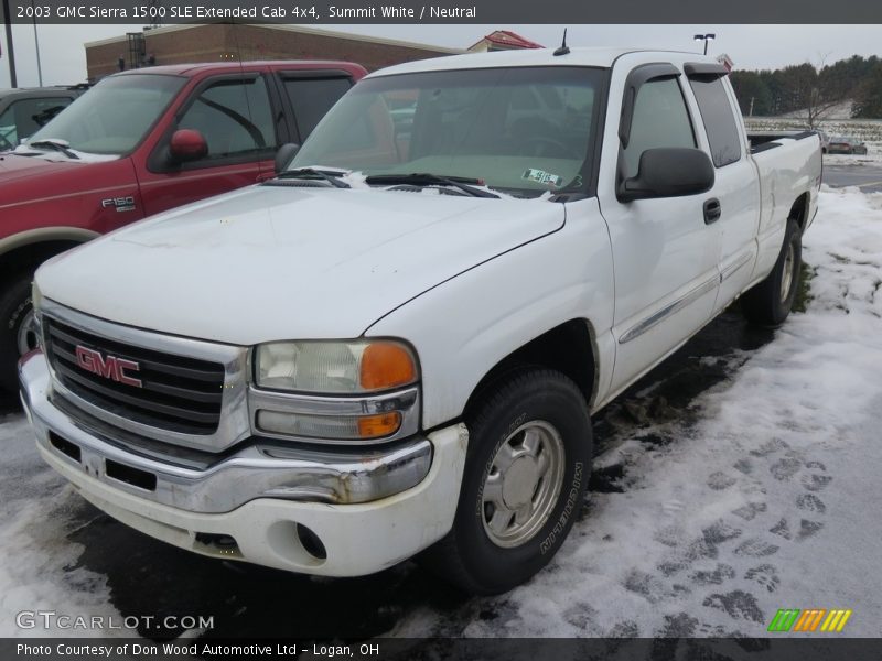 Summit White / Neutral 2003 GMC Sierra 1500 SLE Extended Cab 4x4