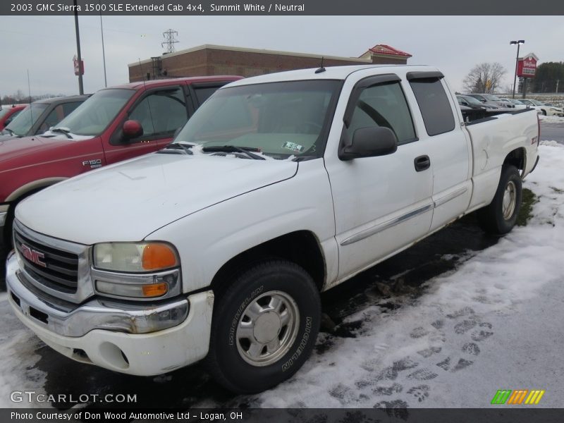 Summit White / Neutral 2003 GMC Sierra 1500 SLE Extended Cab 4x4