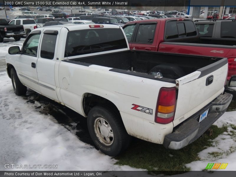 Summit White / Neutral 2003 GMC Sierra 1500 SLE Extended Cab 4x4