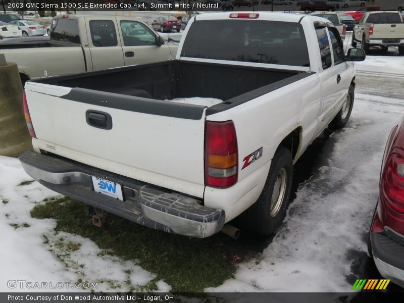 Summit White / Neutral 2003 GMC Sierra 1500 SLE Extended Cab 4x4