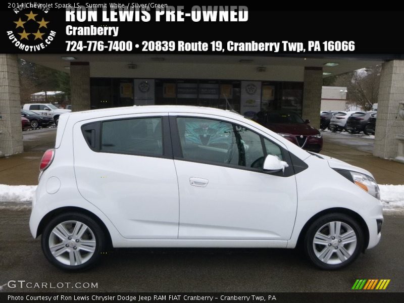 Summit White / Silver/Green 2014 Chevrolet Spark LS