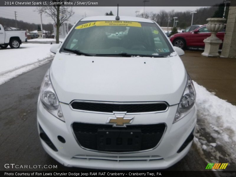 Summit White / Silver/Green 2014 Chevrolet Spark LS
