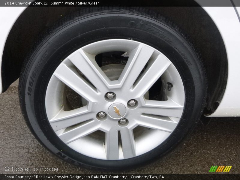 Summit White / Silver/Green 2014 Chevrolet Spark LS