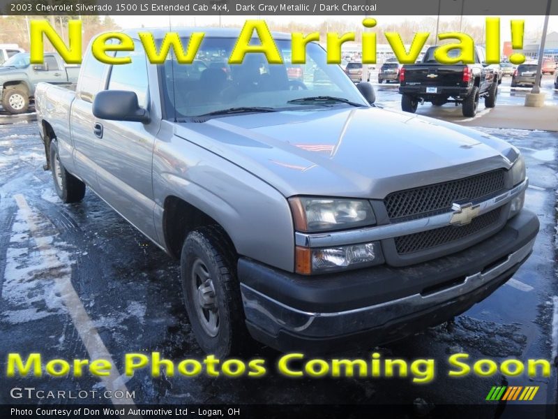 Dark Gray Metallic / Dark Charcoal 2003 Chevrolet Silverado 1500 LS Extended Cab 4x4