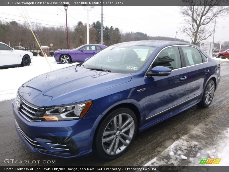Reef Blue Metallic / Titan Black 2017 Volkswagen Passat R-Line Sedan