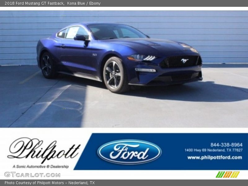 Kona Blue / Ebony 2018 Ford Mustang GT Fastback