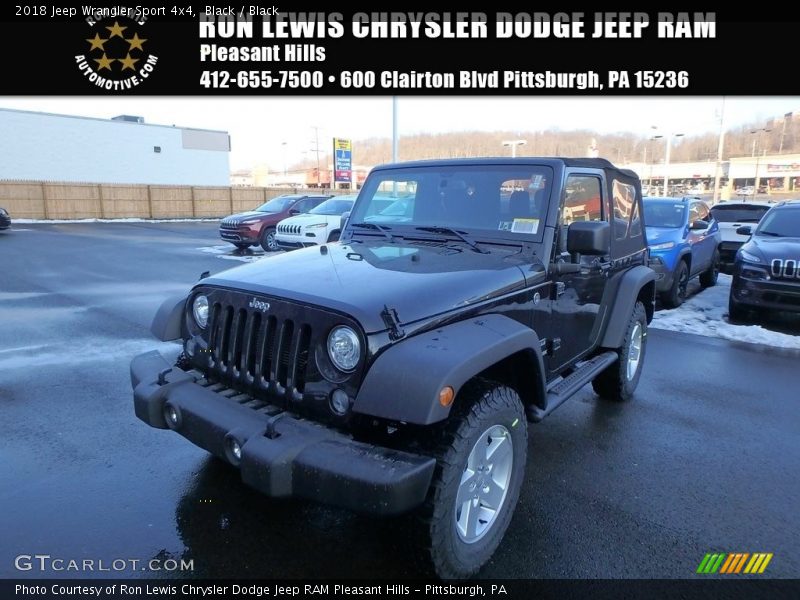 Black / Black 2018 Jeep Wrangler Sport 4x4