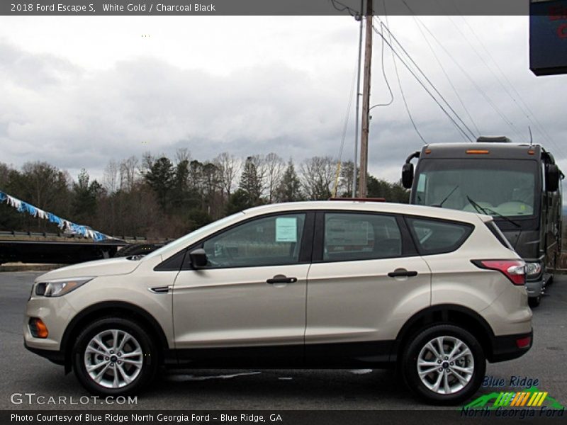 White Gold / Charcoal Black 2018 Ford Escape S