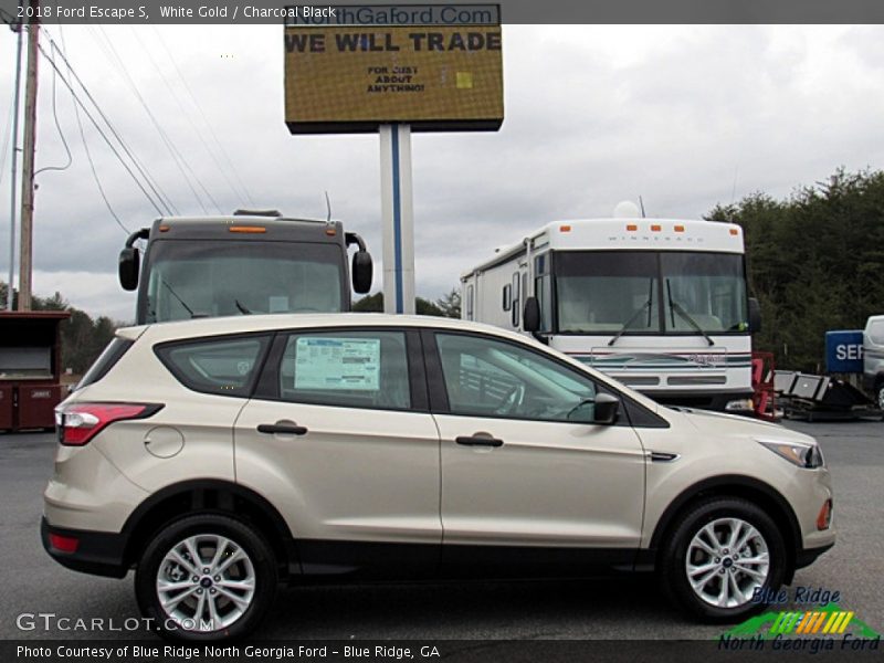 White Gold / Charcoal Black 2018 Ford Escape S