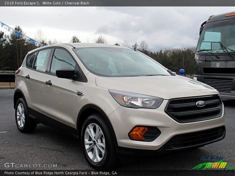 White Gold / Charcoal Black 2018 Ford Escape S