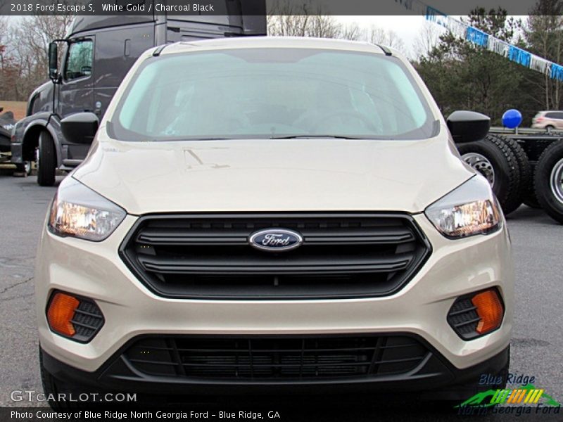 White Gold / Charcoal Black 2018 Ford Escape S