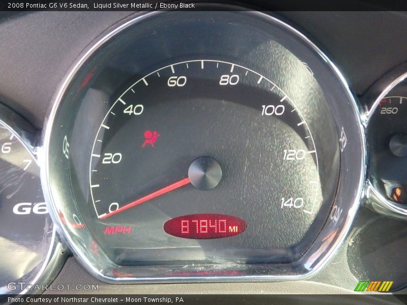 Liquid Silver Metallic / Ebony Black 2008 Pontiac G6 V6 Sedan