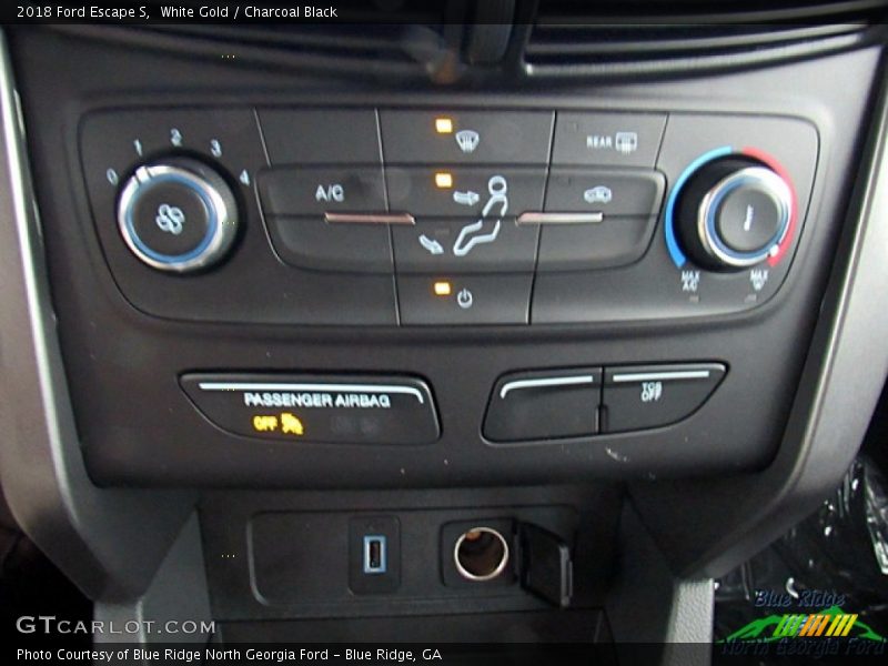 White Gold / Charcoal Black 2018 Ford Escape S