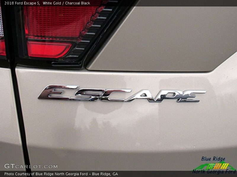 White Gold / Charcoal Black 2018 Ford Escape S
