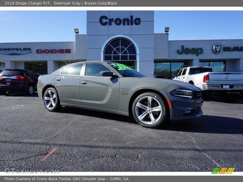 Destroyer Gray / Brazen Gold/Black 2018 Dodge Charger R/T
