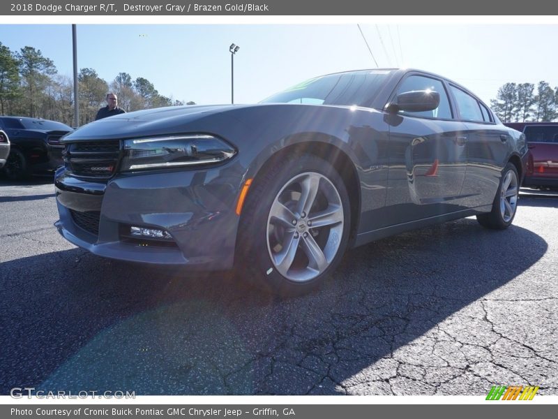 Destroyer Gray / Brazen Gold/Black 2018 Dodge Charger R/T