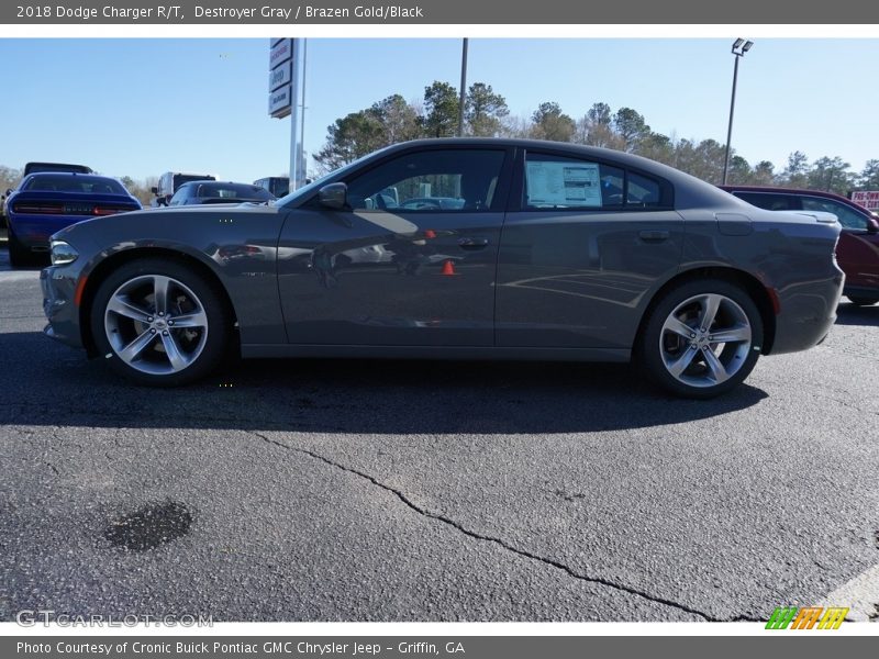 Destroyer Gray / Brazen Gold/Black 2018 Dodge Charger R/T
