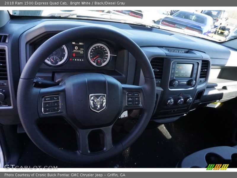 Bright White / Black/Diesel Gray 2018 Ram 1500 Express Quad Cab