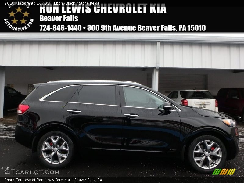 Ebony Black / Stone Beige 2018 Kia Sorento SX AWD